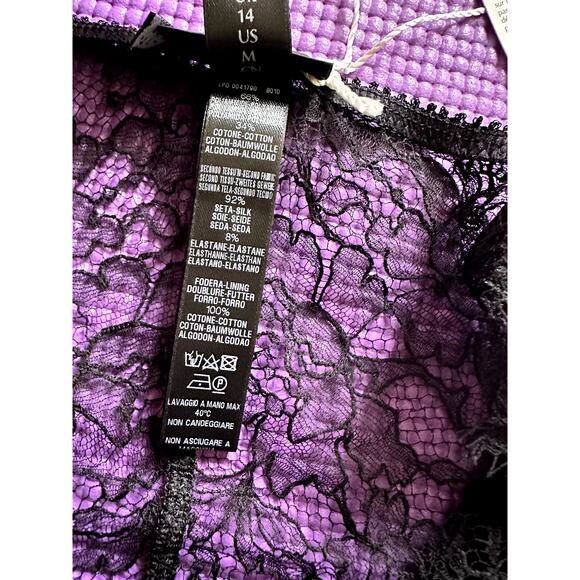 $295 La Perla Panties Lace Silk Brazilian Underwear Black Brief US M Lingerie - Picture 8 of 8